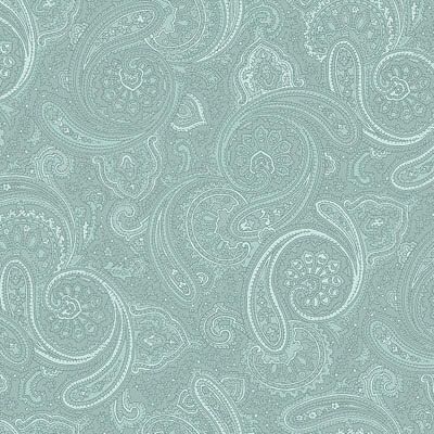 Emily Roses Fabric: Paisley Teal (per 1/4 metre)