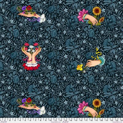 Language of Flowers Fabric: Say It With Flowers Noir (per 1/4 metre)