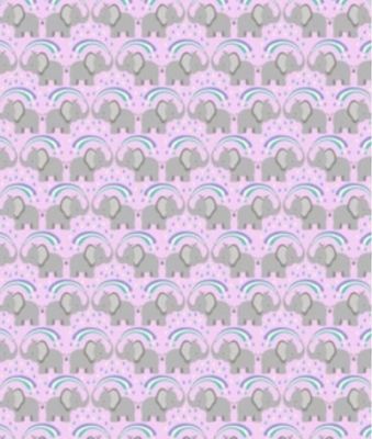 Over The Rainbow fabric: Rainbow Elephants Light Lilac Lewis and Irene