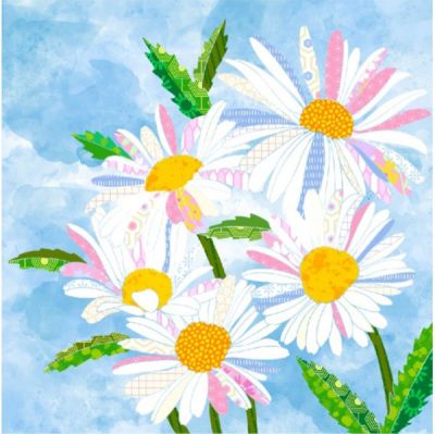 The Flower Collection Daisies Natural 36' panel