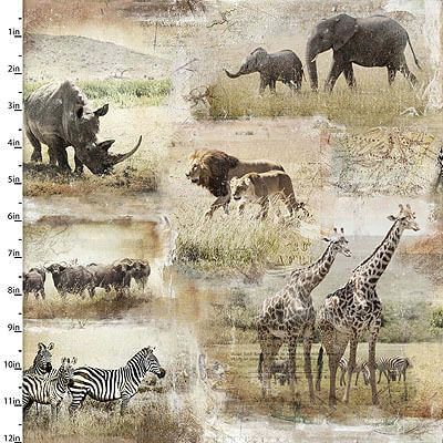 Global Luxe Fabric: Global Animals Multi (per 1/4 metre)