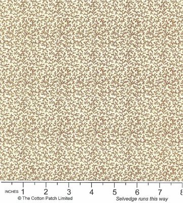 Classic Coordinates Fabric: Coral Brown on Cream (per 1/4 metre)