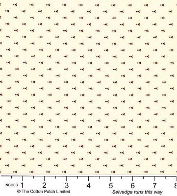 Nellie's Shirtings Fabric: Diamond Ditzy Brown on Cream (per 1/4 metre)