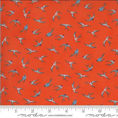 Lulu Fabric: Flying High Clementine (per 1/4 metre)