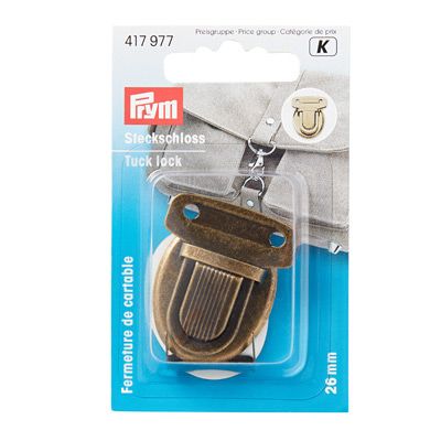 Prym Bag Tuck Lock Antique Brass 26mm