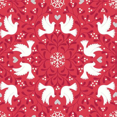 Hygge Glow Fabric: Scandi Dove Red (per 1/4 metre)