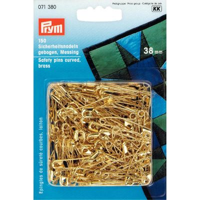 Prym Curved Safety Pins Size 2 Brass 150