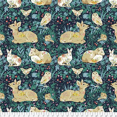 Land Art fabric: Mini Enchanted Forest Navy 60cm Panel