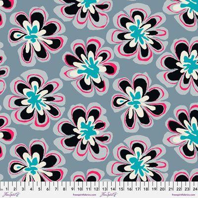 Kaffe Fassett Collective Fabric Funky Flora Grey (per 1/4 metre)