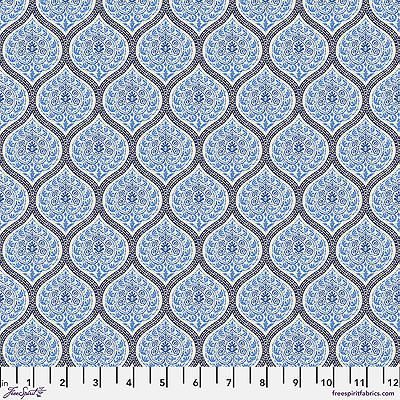 A Celebration of Sanderson fabric: Madurai Small Indigo (per 1/4 metre)