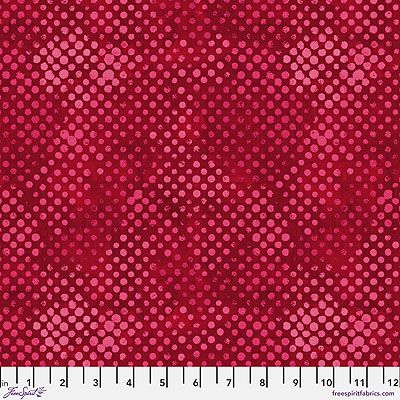 Sue Penn Happy Blooms fabric: Spotty Crimson (per 1/4 metre)