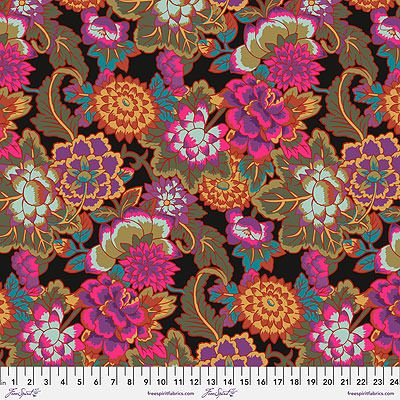 Kaffe Fassett Collective Fabric: Cloisonne Black (per 1/4 metre)