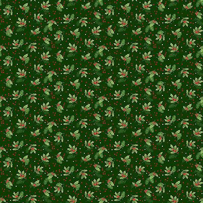 Classic Foliage fabric: Holly Spray Green (per 1/4 fabric)