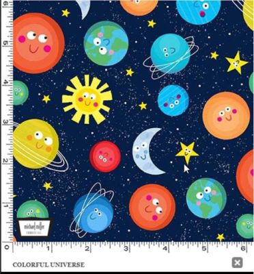 Lost In Space fabric: Colourful Universe