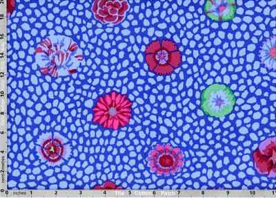 Kaffe Fassett Fabric Guinea Flower Cobalt (per 1/4 metre)