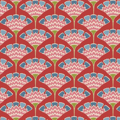 Tilda Pie in the Sky fabric: Tasselflower Red (per 1/4 metre)