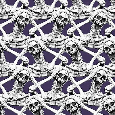 Hocus Pocus Halloween Fabric: Screaming Skeleton Purple (per 1/4 metre)