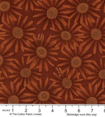 Country Soiree fabric: Plant Kindness, Rust Daisy