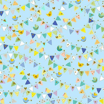 Buddies Fabric: Flags Blue (per 1/4 metre)