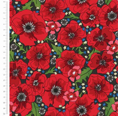 A Field of Memories fabric: Sweet William (per 1/4 metre)