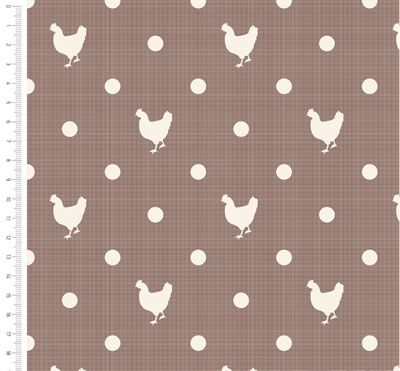 Blue Skies and Nutmeg fabric: Brown Chicken (per 1/4 metre)