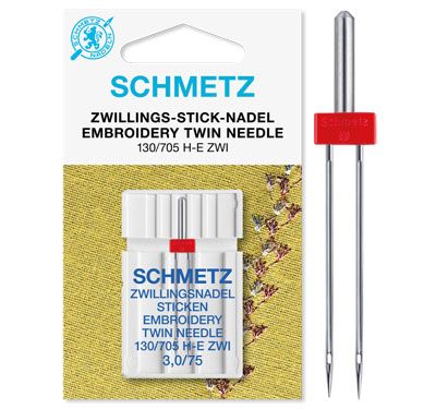 Schmetz Twin Embroidery Sewing Machine Needle (3.0/75)