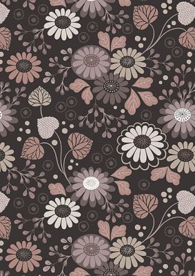 Shinrin Yoku fabric: Floral Dark Earth Lewis and Irene