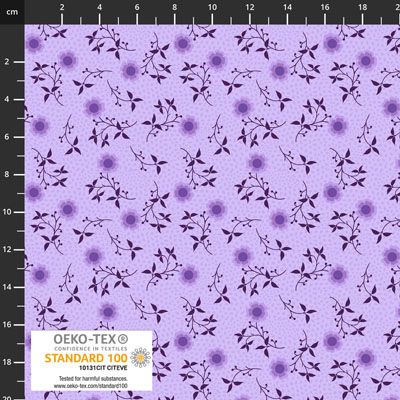 Ditsy Gardens fabrics: Flowers Lilac