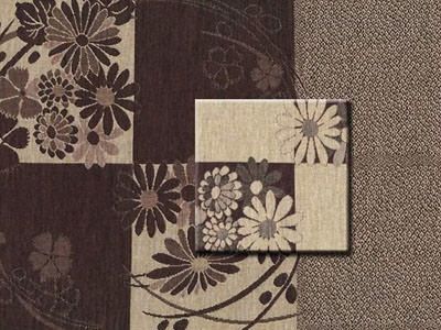 Double Weave Jacquard: Woven Florals Chestnut (per 1/4 metre)