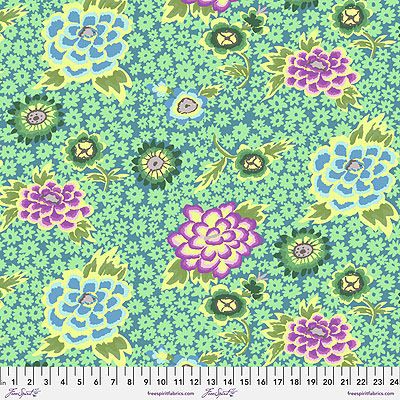 Kaffe Fassett Collective Fabric: Charlotte Teal (per 1/4 metre)