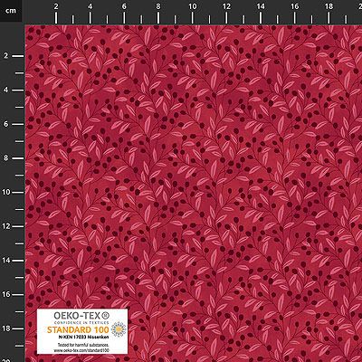 Quilters Coordinates fabric: Sprigs Red (per 1/4 metre)