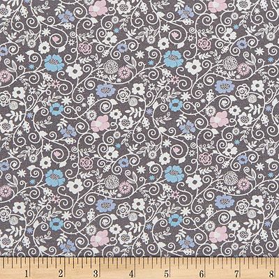 Enchantment Fabric: Enchanted Florals Charcoal (per 1/4 metre)