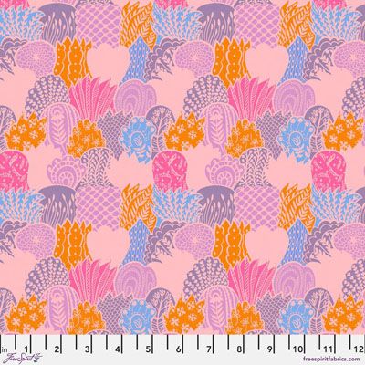 Anna Maria Horner Brave fabric: Scales Pink (per 1/4 metre)