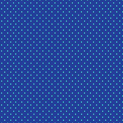 Makower Small Spots Fabric: Aqua Spots Blue (per 1/4 metre)