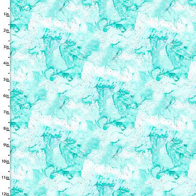 Arctic Wonder fabric: Cracked Ice Turquoise/Silver (per 1/4 metre)