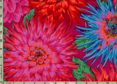 Philip Jacobs Fabric Cactus Dahlia Red (per 1/4 metre)