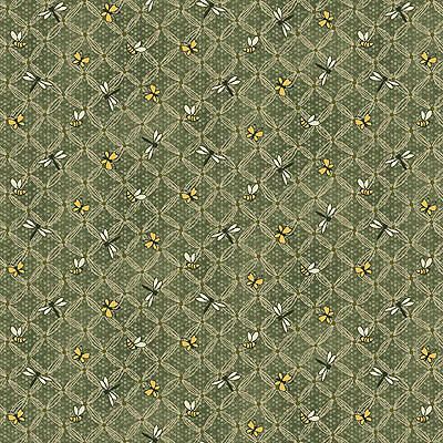 One S1ster Fabrics: Diamond & Bugs Green (per 1/4 metre)