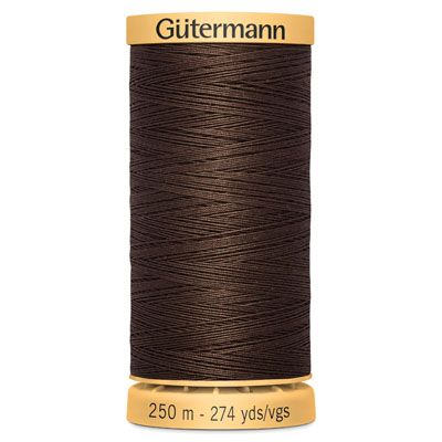 Gutermann Natural Cotton 50 Weight Thread 250m 1912 Brown