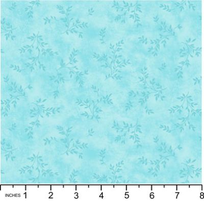 Classic Florals Fabric: Haven Leaves Blue (per 1/4 metre)