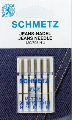 Schmetz Denim Sewing Machine Needles Sizes 2 x 90/14 2 x 100/16 1 x 110/18