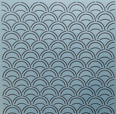 Quilt Stencil  12' Blue Ocean Waves Background