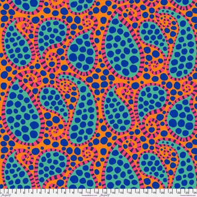 Brandon Mably Fabric Paisley Dot Orange (per 1/4 metre)