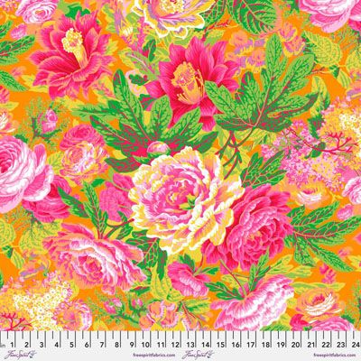 Kaffe Fassett Collective Fabric Floral Burst Yellow (per 1/4 metre)