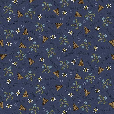 Gail Pan Designs: Bees and Hives Blue (per 1/4 metre)