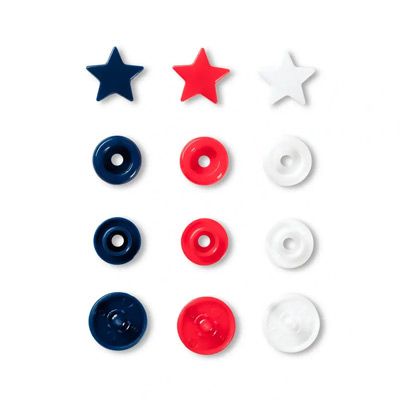 Prym Love Colour Star Snaps Red White & Navy