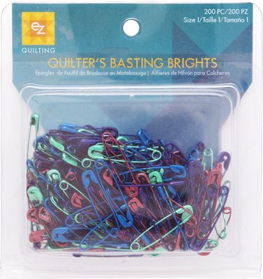 EZ Quilting Quilters Basting Brights  Size 1 (200 pins)