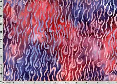 Primo Batik: Waves Red (per 1/4 metre)