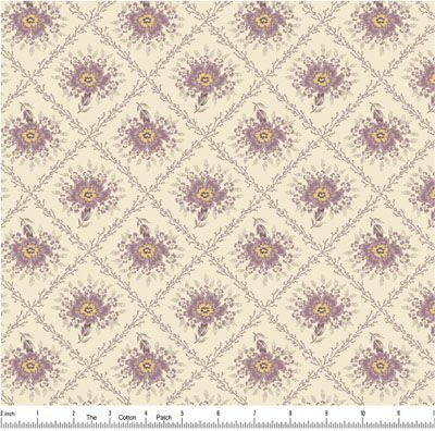 Wildflower Cottage fabric: Purple Lattice