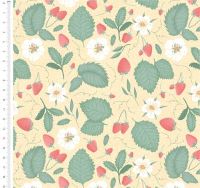 Strawberry Picking Strawberry Fields Yellow (per 1/4 metre)