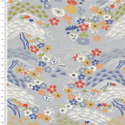 Serenity in Japan fabric: Pine and Blossom